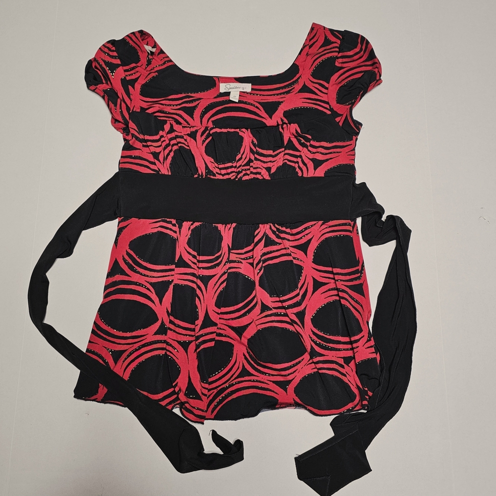 Speechless Black and Red Patterned Blouse